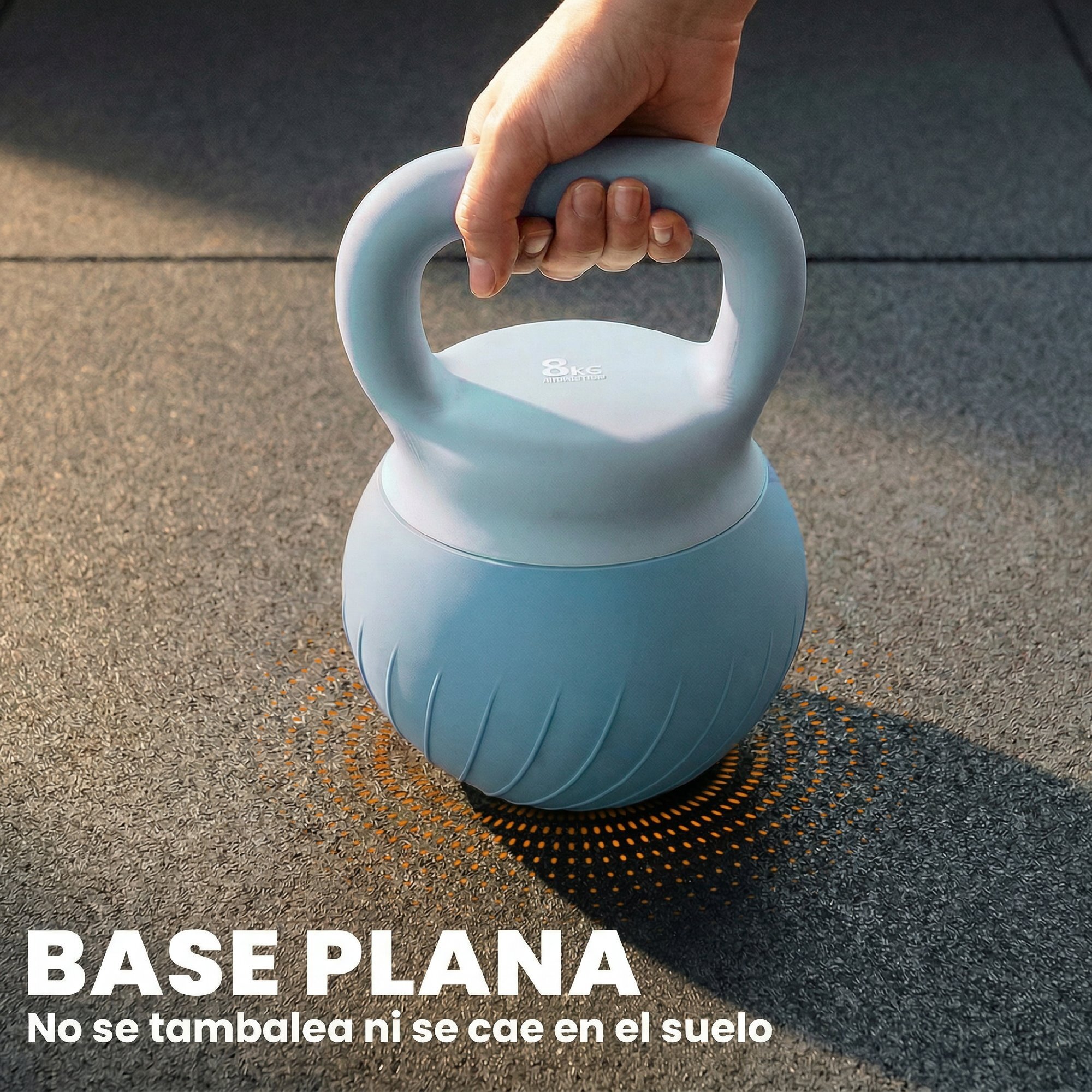 Pesa Rusa 8 kg, Soft Kettlebell Relleno de Arena Metálica y Mango Antideslizante, para Entrenamiento Culturismo en Casa, Gimnasio, Azul Claro