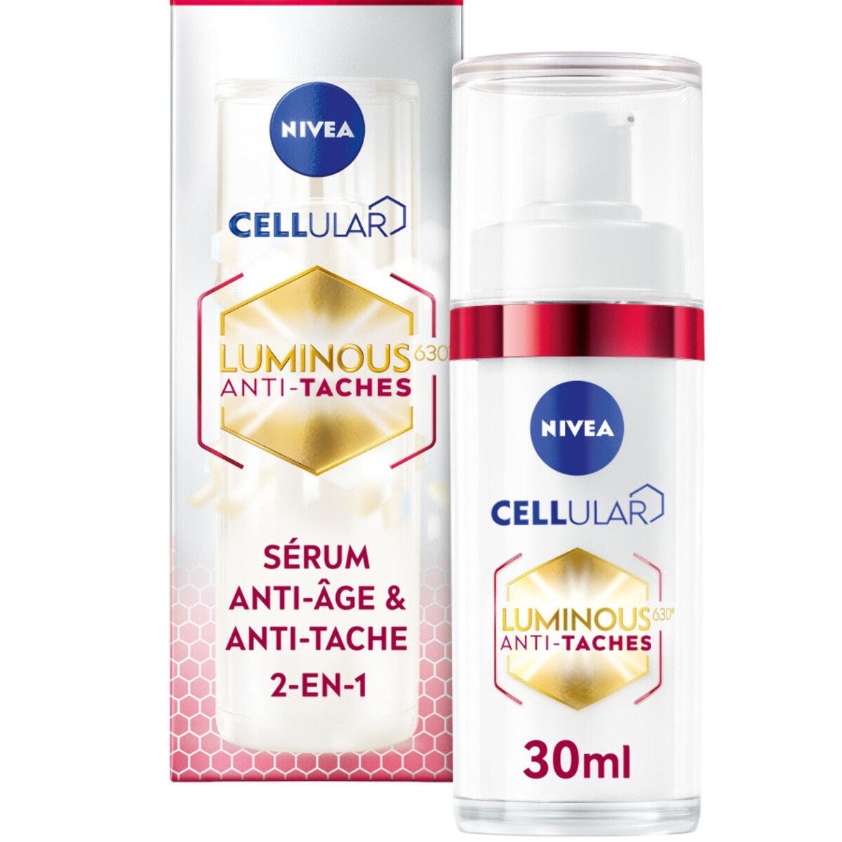 Pack de 2 - NIVEA - Sérum visage Anti-Âge & Anti-Taches LUMINOUS 630 2X30ml