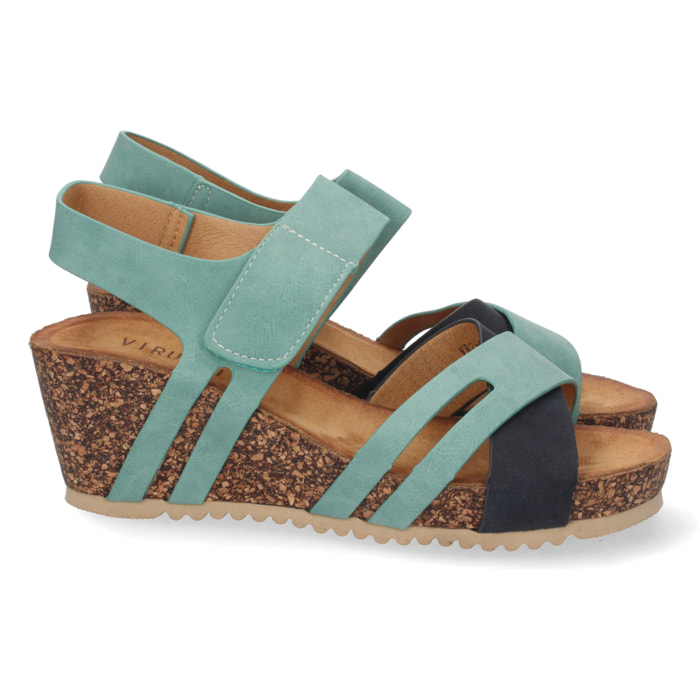 Sandalia de Cuña con Cierre de cierre autoadherente