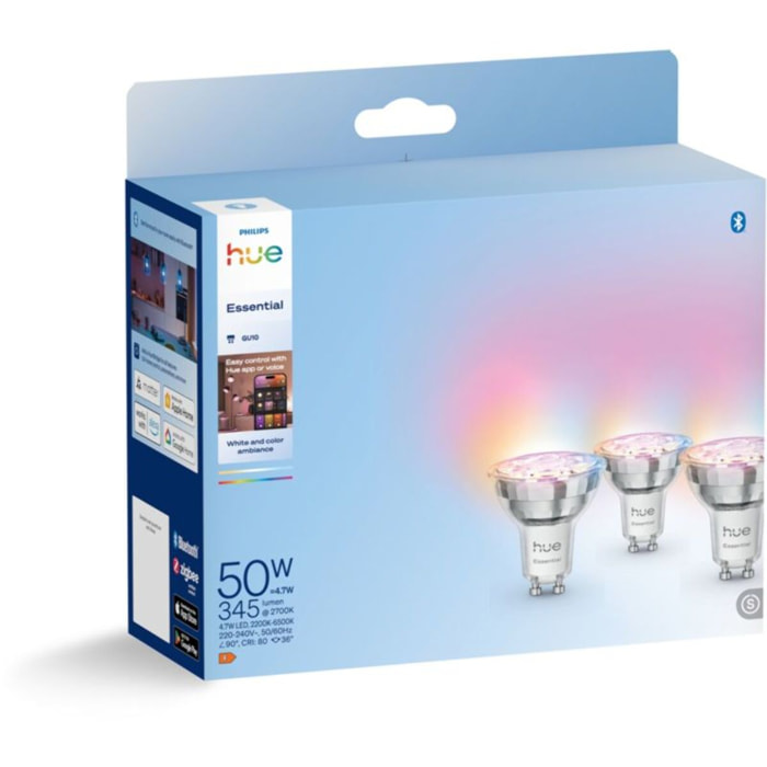 Pack PHILIPS Hue Essential GU10 WCA 3P EU