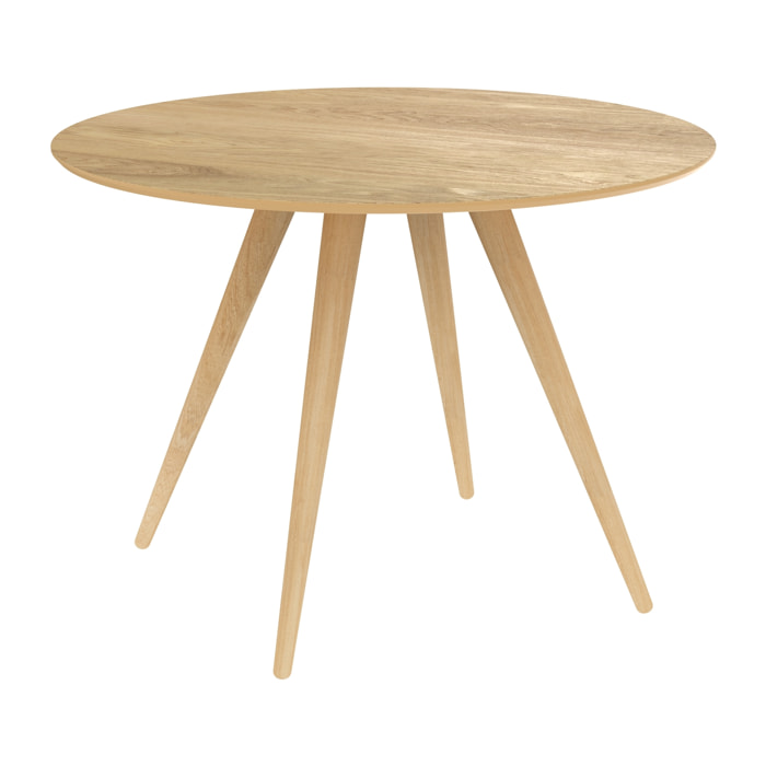 Table ronde 4 personnes en bois clair naturel D105 cm - Liwa