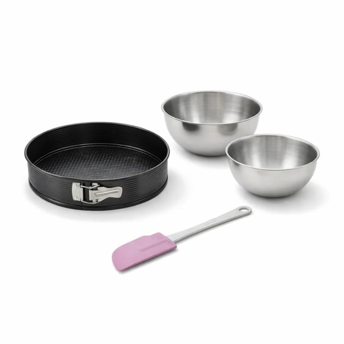 Set de 4 ustensiles de pâtisserie moule à manqué bol et spatule Black metallic Black mettallic Zenker  Black mettallic