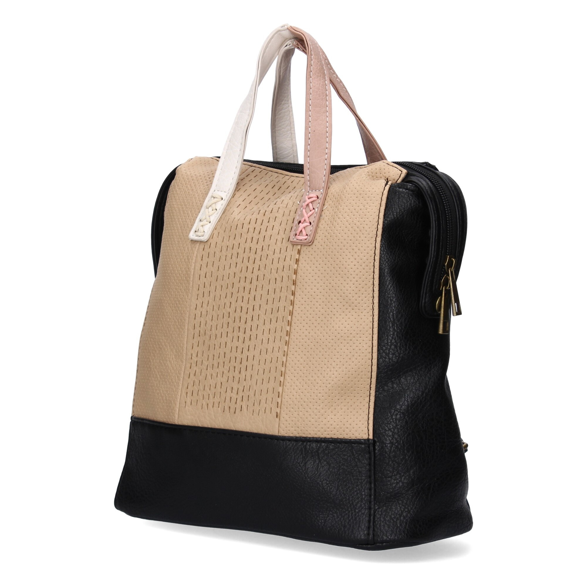 Mochila para mujer con correas ajustable, compartimento principal con cremallera.