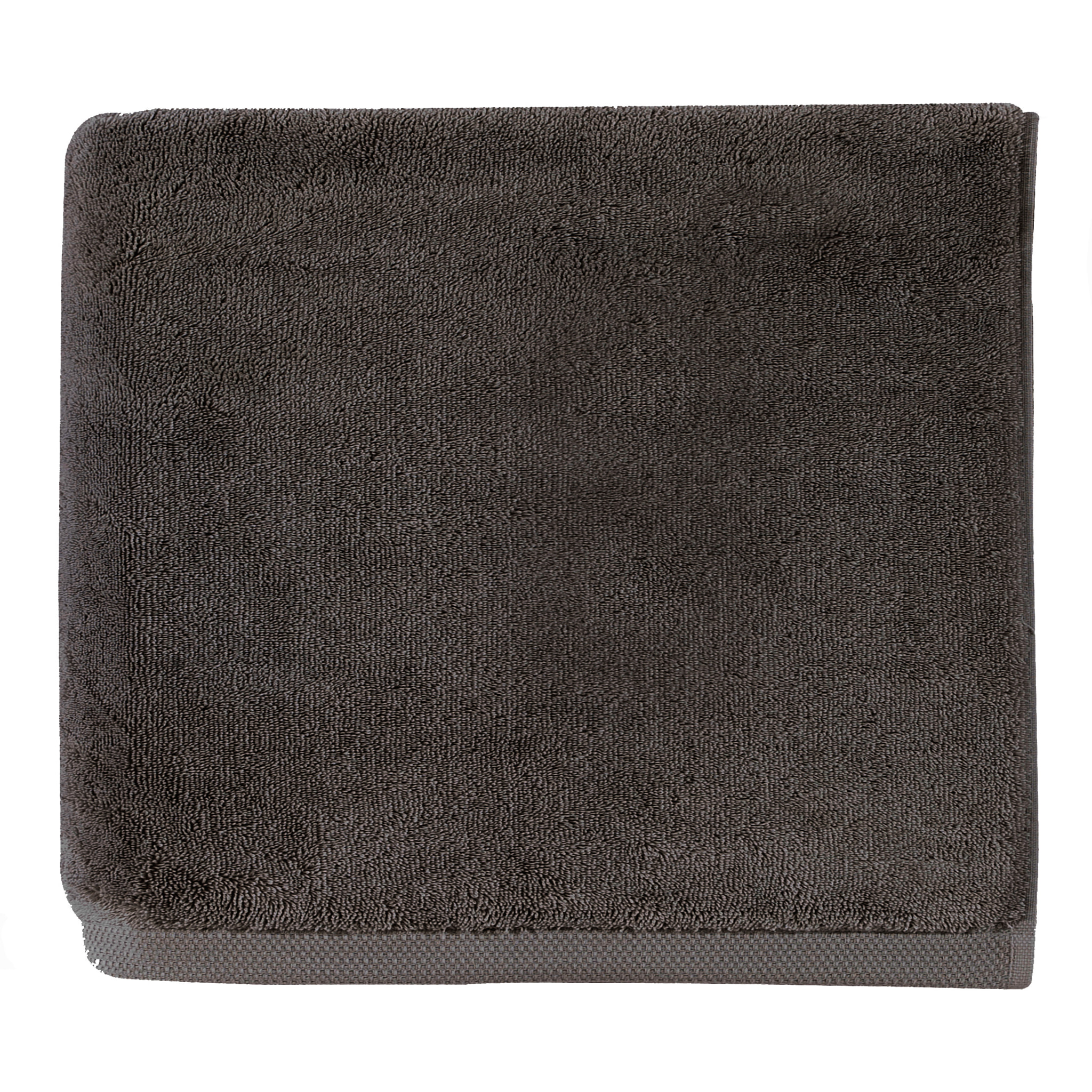 Serviette de bain unie en coton peigné biologique, ESSENTIEL, Gris Graphite