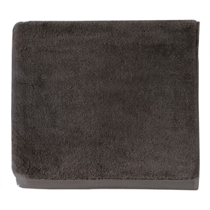 Serviette de bain unie en coton peigné biologique, ESSENTIEL, Gris Graphite