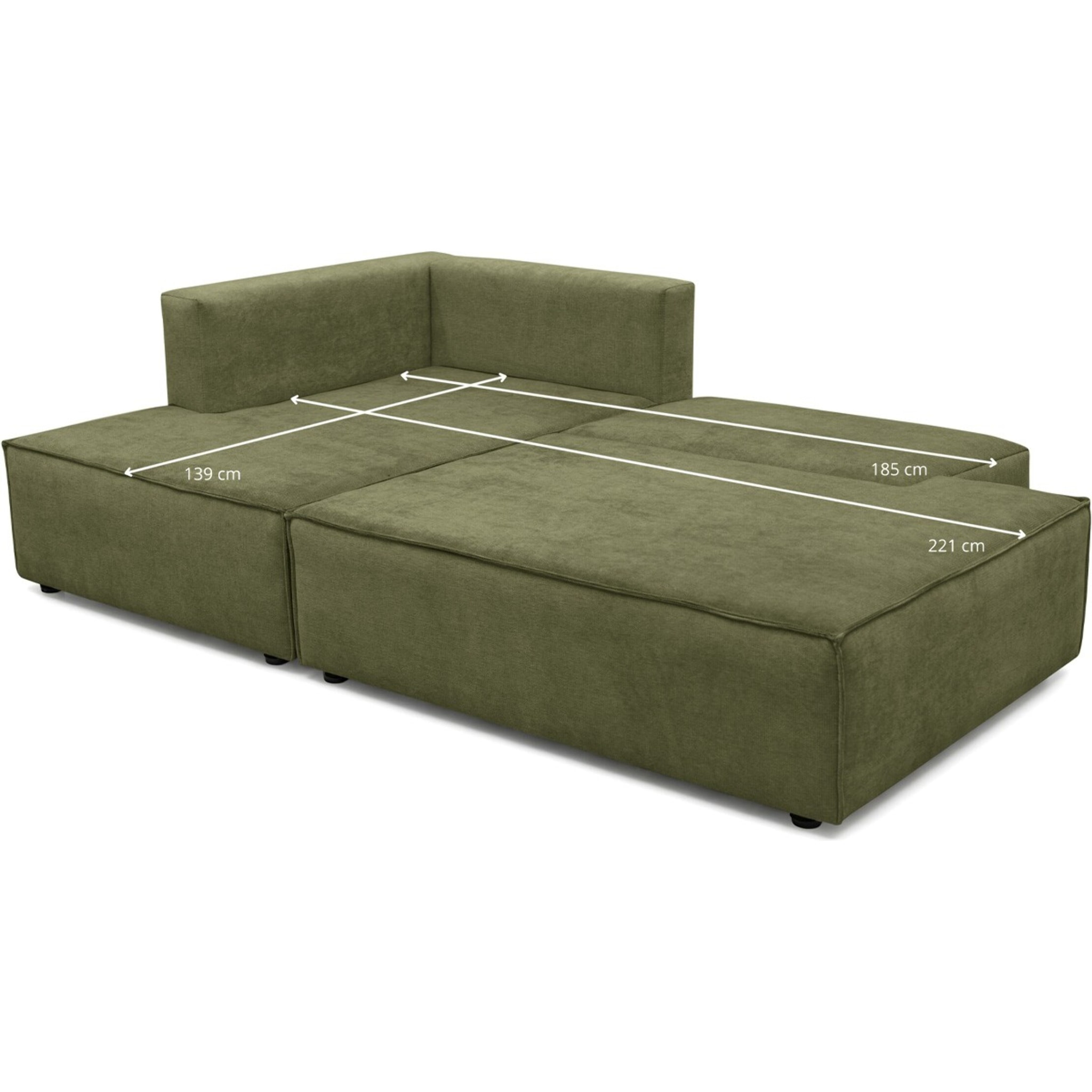 Canapé d'angle à gauche convertible 3 places en tissu chenille - BARANI