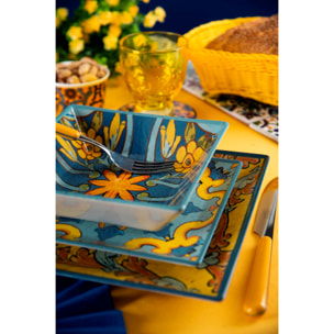Set de 6 assiettes carrées Excelsa – Trinacria, Céramique Multicolore