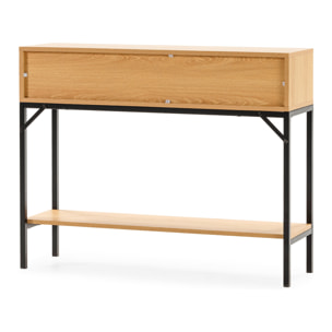 Mesa consola Auri 2 cajones efecto Roble