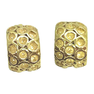 Pendiente Dots medio aro mini en dorado