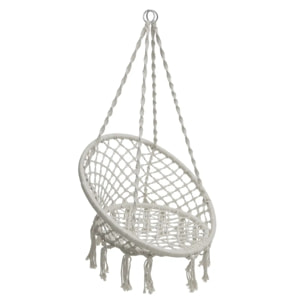 Chaise de détente suspendue en macramé Plumaya