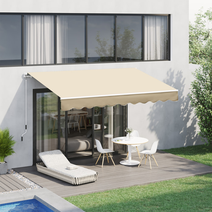 Toldo Manual Retráctil Plegable con Manivela 295x245cm para Balcón Terraza Beige