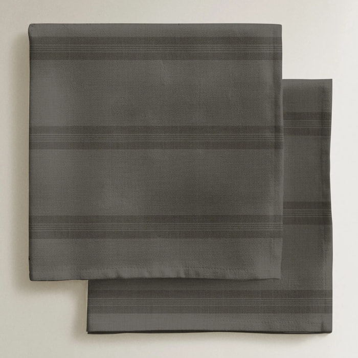 Lot de 4 serviettes Nua Marron foncé