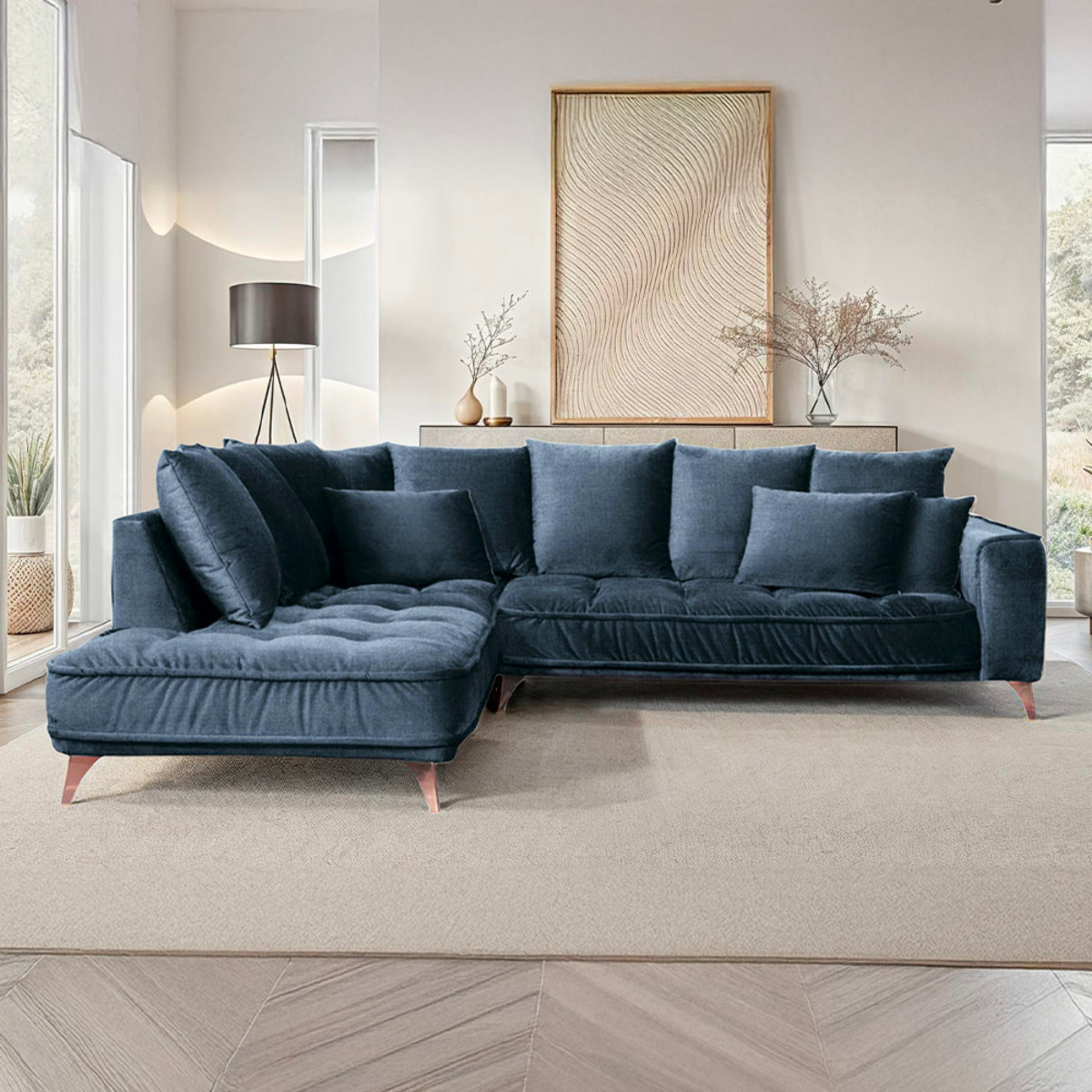 Canapé Tissu Angle Gauche Altamo - 4 Places