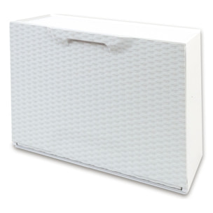 Pack de 2 zapateros en polipropileno color blanco acabado rattan