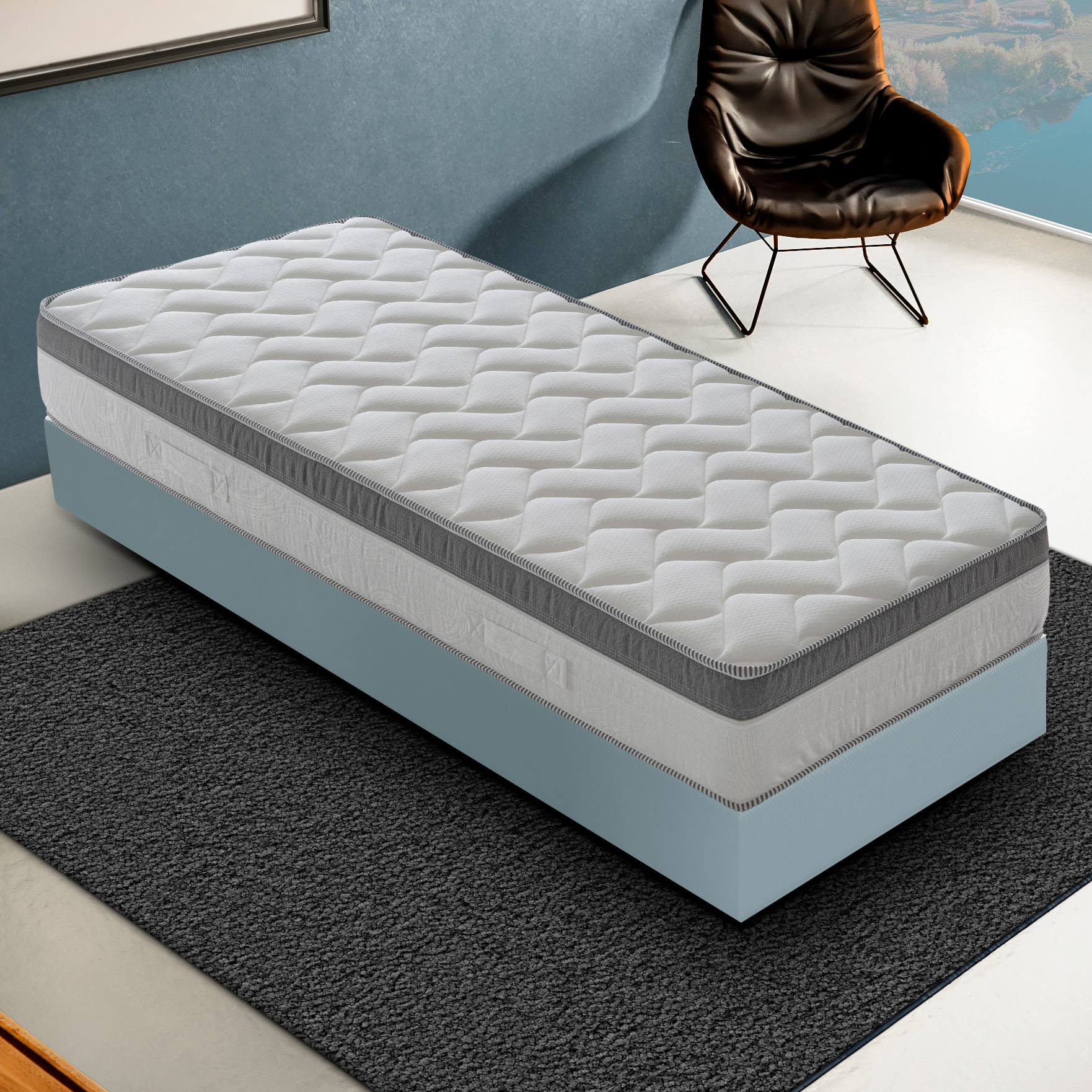 Materasso 70x200 in Memory Foam - Alto 26 cm - 9 Zone di Comfort - Sfoderabile - Memory Gel