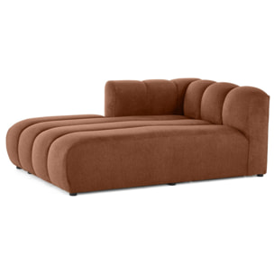 Debbie - module d'assise méridienne gauche en tissu texturé - Terracotta