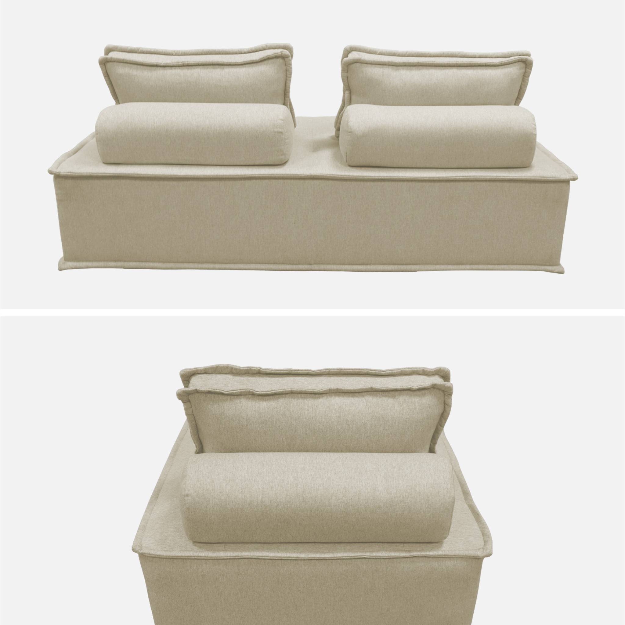 Ensemble chauffeuses DAO pour canapé modulable en tissu capitonné 3 places beige