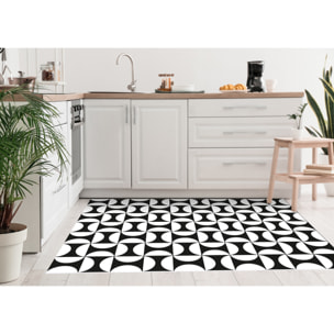 Alfombra de vinilo Eclipse 50x140 cm - PVC antideslizante, vinilica para cocina o salón, lavable, estilo geométrico