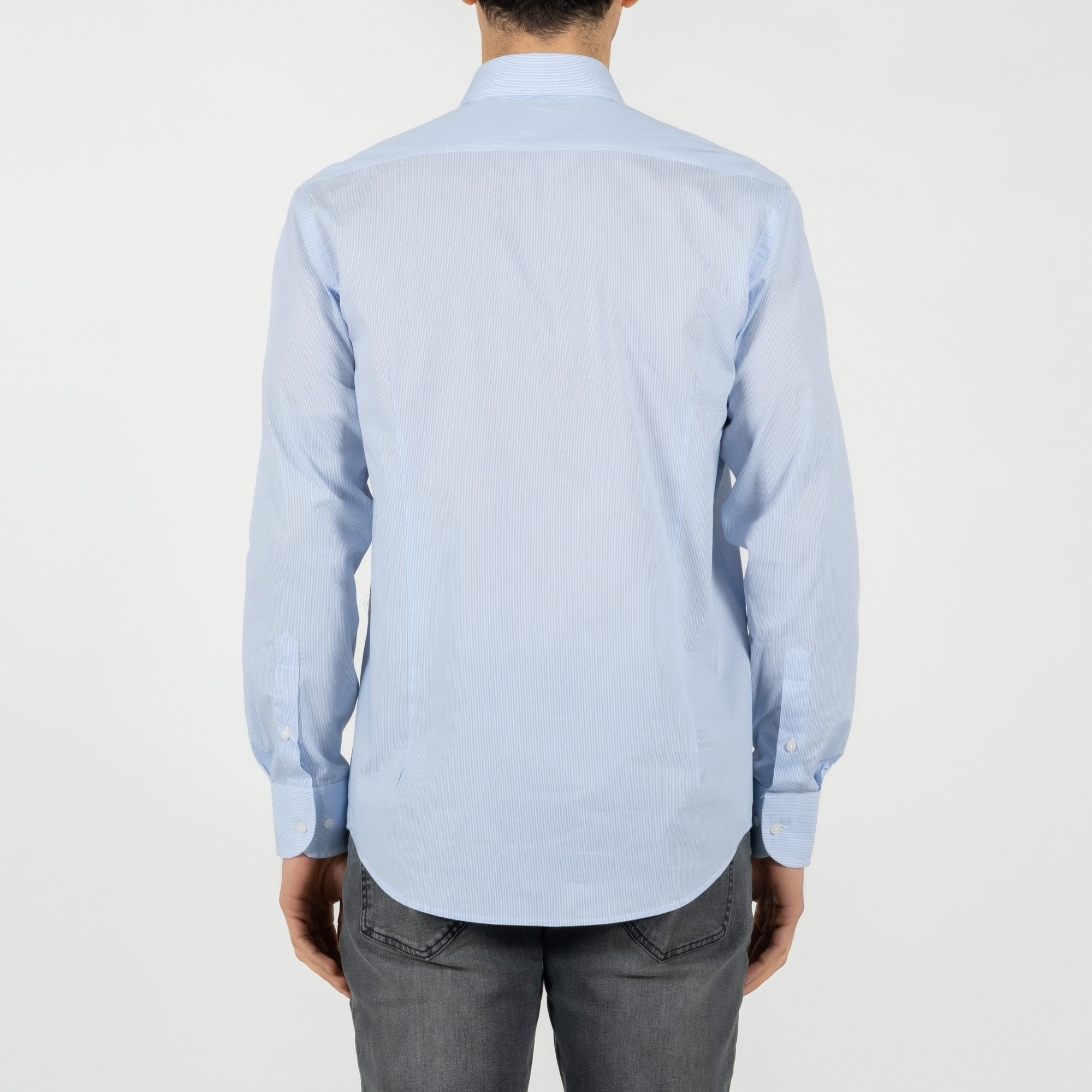 Camicia a righe collo francese