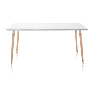 Mesa de comedor extensible Nordika Blanco - Madera de haya