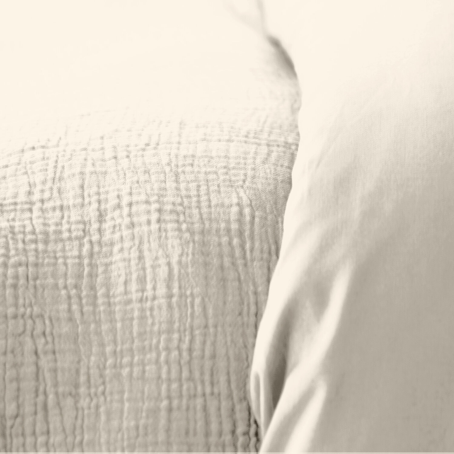 Parure housse de couette 3pcs en gaze de coton 57 fils - galet