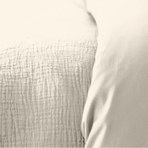 Parure housse de couette 3pcs en gaze de coton 57 fils - galet