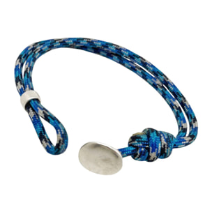 Pulsera Boton paracord azul y plata