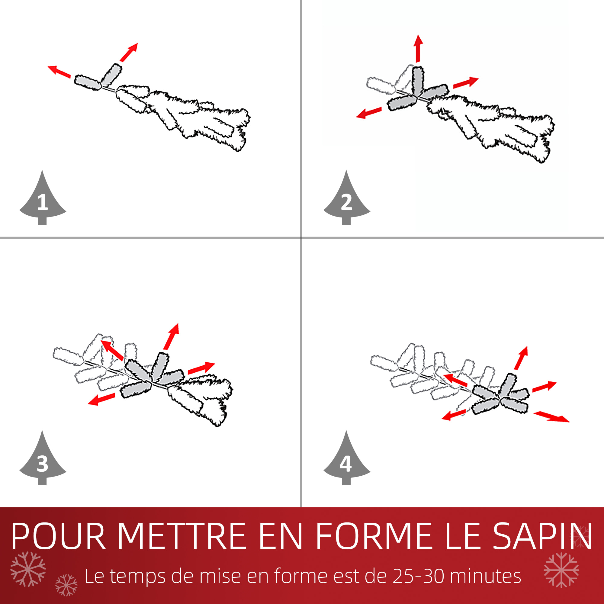 Sapin de Noël artificiel mince dia. 56xH.180 cm 380 branches grand réalisme support métal pliable antidérapant