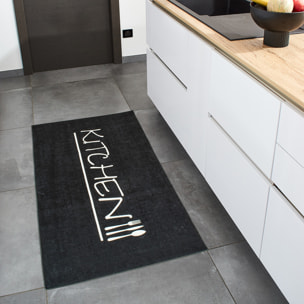 Stampa - tapis de cuisine lavable à motif, noir