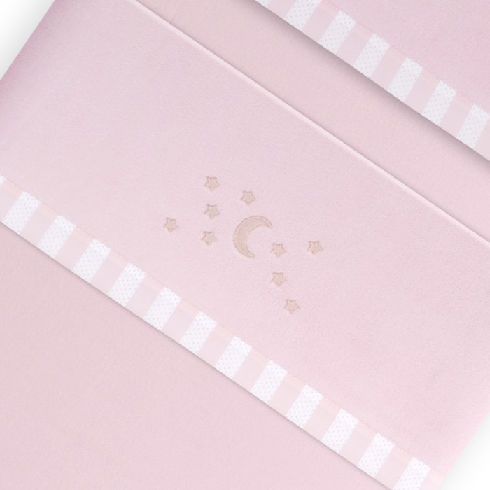 Triptico Coche Coralina D. Algodon Luna Estrellas Rosa