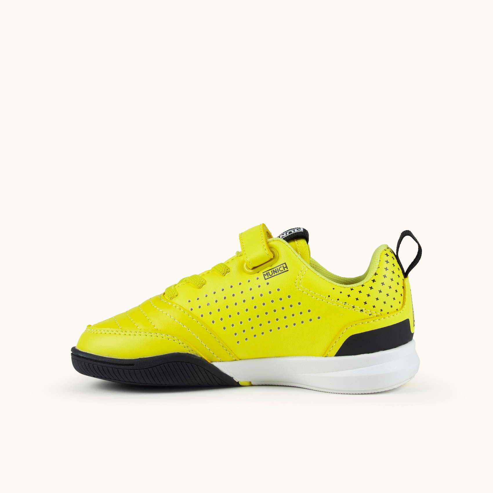 Zapatilla Deportiva Infantil Amarilla con Cordones Elásticos y Velcro MUNICH RONDITO KID ELASTIC LACES 19