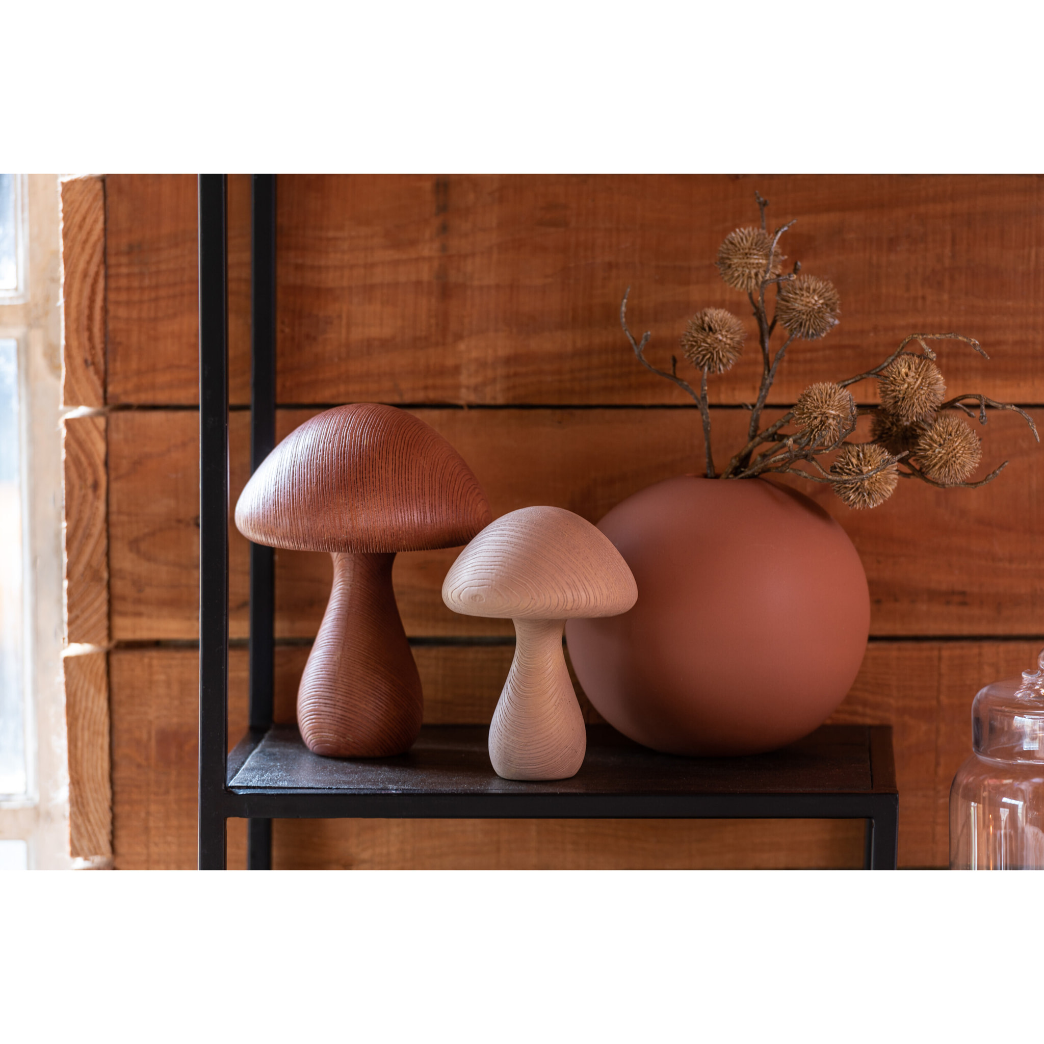 J-Line vase Boule - céramique - rouille - large - Ø 25 cm