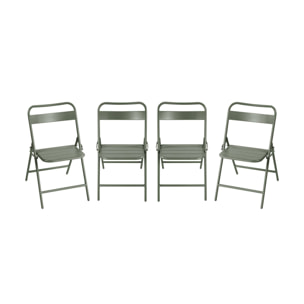 Chaise de jardin pliante acier (lot de 4) AMÉLIA