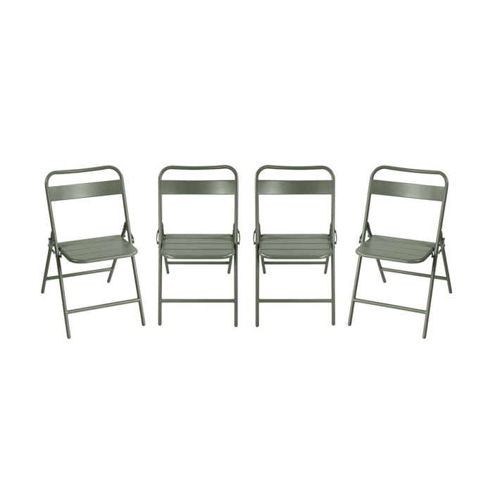 Chaise de jardin pliante acier (lot de 4) AMÉLIA