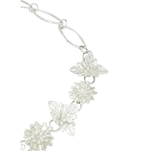 Cinturón Rosetones Flor 3D en cadena plata chapado