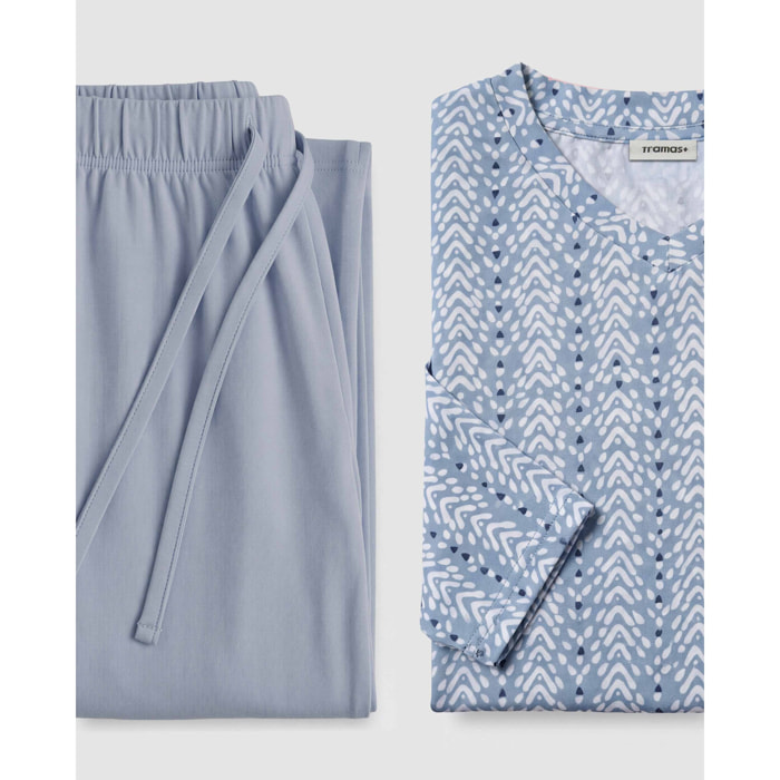 Pijama largo suave zuberi índigo