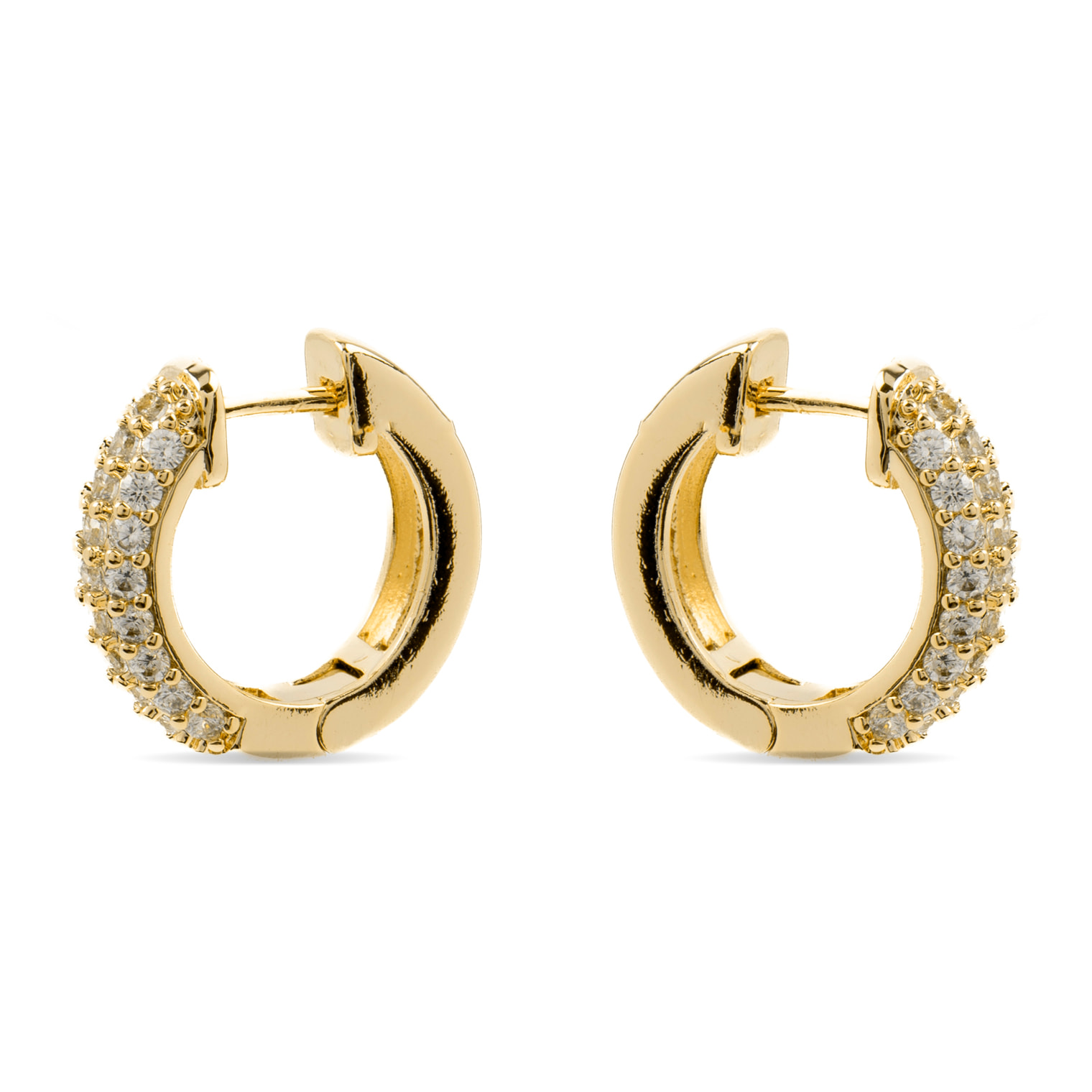 Pendientes de Circonita Brillante acabados en oro amarillo de 18K