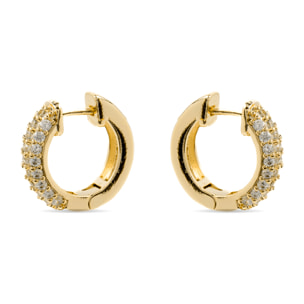Pendientes de Circonita Brillante acabados en oro amarillo de 18K