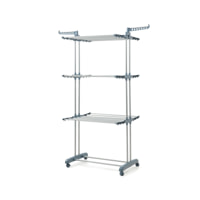 Stendibiancheria verticale pieghevole con ruote Dolver - 24 barre - grigio e argento - 49-62x175x67