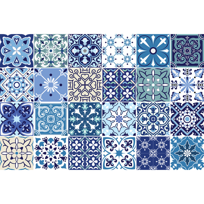 Stickers muraux - Sticker Mural Carrelage adhésif Cuisine Salle de Bain - 24 STICKERS CARRELAGES AZULEJOS SACRANIO