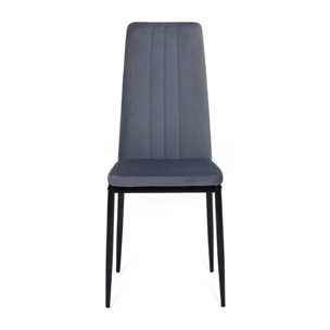 Chaises Jade en velours et pieds noirs