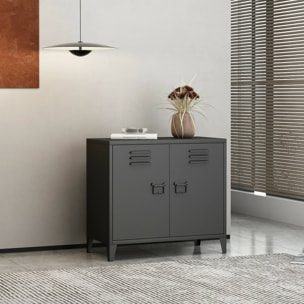 Credenza Conco, Buffet da soggiorno, Madia da salotto, Dispensa da cucina, 80x40 h73 cm, Ardesia