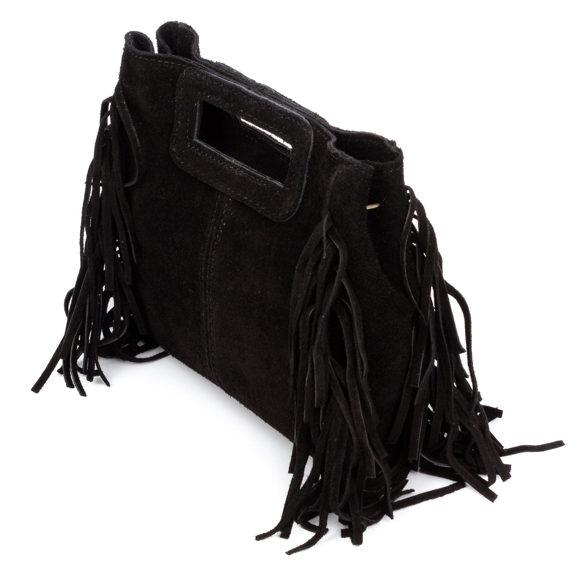 Barbata bolso bandolera mujer. Piel auténtica Gamuza con tachuelas decorativas.