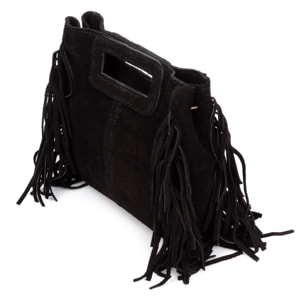 Barbata bolso bandolera mujer. Piel auténtica Gamuza con tachuelas decorativas.