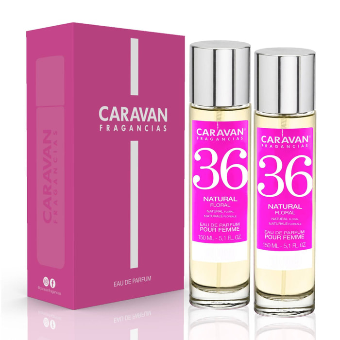Caravan fragancias - caja de regalo con 2 perfumes nº36 de 150 ml, para mujer