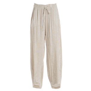 DEHA - Pantalone PINSTRIPED SLOUCHY PANTS in Lino per donna