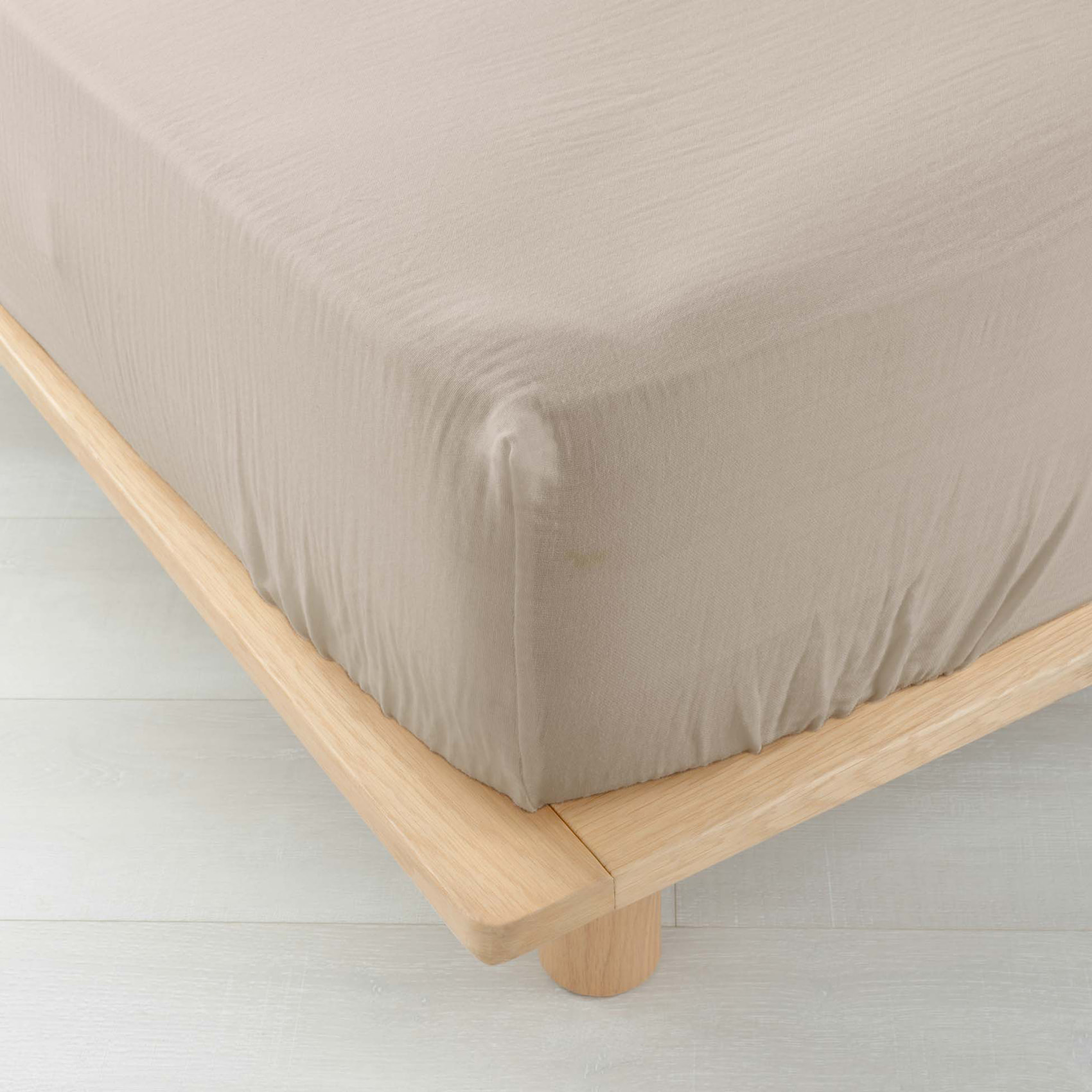 Drap Housse en gaze de coton - Sable