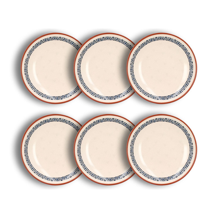 Lot de 6 assiettes creuses en faïence blanche 21cm AMATXI