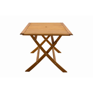 Table de jardin pliante rectangulaire en bois massif L170 cm SANTIAGO