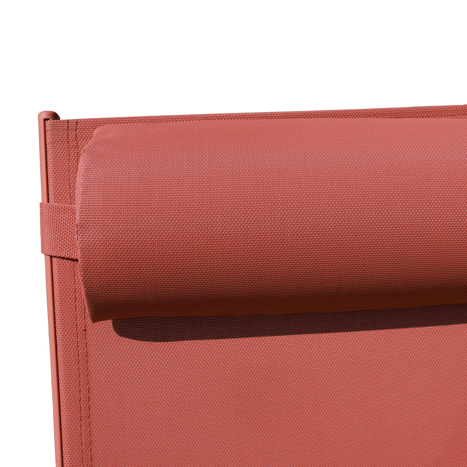 Lot de 2 transats GALAPAGOS en textilène terracotta - aluminium terracotta